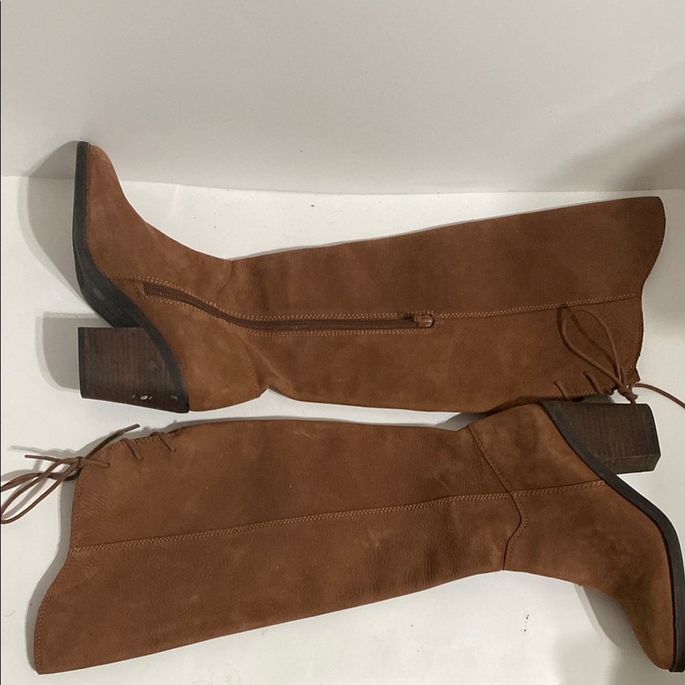 Lucky Brand Pembe Brown Leather Over the Knee Riding Boots Women's Size 6.5 M - Picture 3 of 13